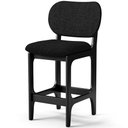 Ver imagem 3 de Kit 03 Banquetas Baixa Bar Cozinha Sala Jantar Fixa Betta L02 Preto Linho Chumbo - Lyam Decor Banque