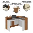 Ver imagem 5 de Mesa Balcao Atendimento 135x118 cm e Gaveteiro Alto 4 Gavetas 143x46 cm Freijo Branco Artany
