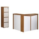 Ver imagem 1 de Mesa Balcao Atendimento 135x118 cm e Gaveteiro Alto 4 Gavetas 143x46 cm Freijo Branco Artany