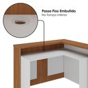 Ver imagem 7 de Mesa Balcao Atendimento 135x118 cm e Gaveteiro Alto 4 Gavetas 143x46 cm Freijo Branco Artany