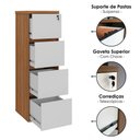 Ver imagem 6 de Mesa Balcao Atendimento 135x118 cm e Gaveteiro Alto 4 Gavetas 143x46 cm Freijo Branco Artany