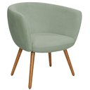 Ver imagem 1 de Poltrona Decorativa Isis Pés Palito Castanho Bouclé Verde Claro - Nexta Casa