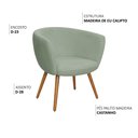 Ver imagem 3 de Poltrona Decorativa Isis Pés Palito Castanho Bouclé Verde Claro - Nexta Casa