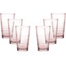 Jogo de Copos em Vidro Rosa Carisma com 06 peças 345ml - Conjunto de Copos Trabalhado - 1