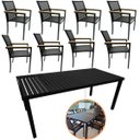 Ver imagem 3 de Conjunto Mesa Retangular 2,40m Preta + 8 Cadeiras Amélia Pretas em Alumínio e Tela Sling