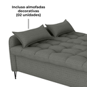 Ver mais imagens de Sofa Cama 2 Lugares 200cm Pillar Linho Vancouver E484 Chumbo Milani Store