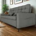 Ver imagem 5 de Sofa Cama 2 Lugares 200cm Pillar Linho Vancouver E484 Chumbo Milani Store