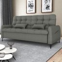 Ver imagem 2 de Sofa Cama 2 Lugares 200cm Pillar Linho Vancouver E484 Chumbo Milani Store
