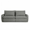 Ver imagem 2 de Sofá Cama Curve 3 Lugares Retrátil com Chaise 230cm Cinza Linho Assento Rebatível