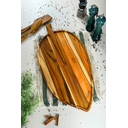 Ver imagem 3 de Tábua de Servir Folha com Caule Gg - Madeira de Teca 65x32x2cm