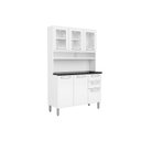 Ver imagem 1 de Kit de Cozinha Compacta Evidence c/ 6 Portas (3 c/ Vidro) e 2 Gavetas Branco - Bertolini