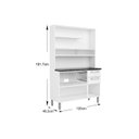 Ver imagem 3 de Kit de Cozinha Compacta Evidence c/ 6 Portas (3 c/ Vidro) e 2 Gavetas Branco - Bertolini