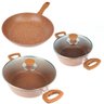 Jogo de Panelas Cobre Antiaderente Granito com 3 pçs Guimmis - 1