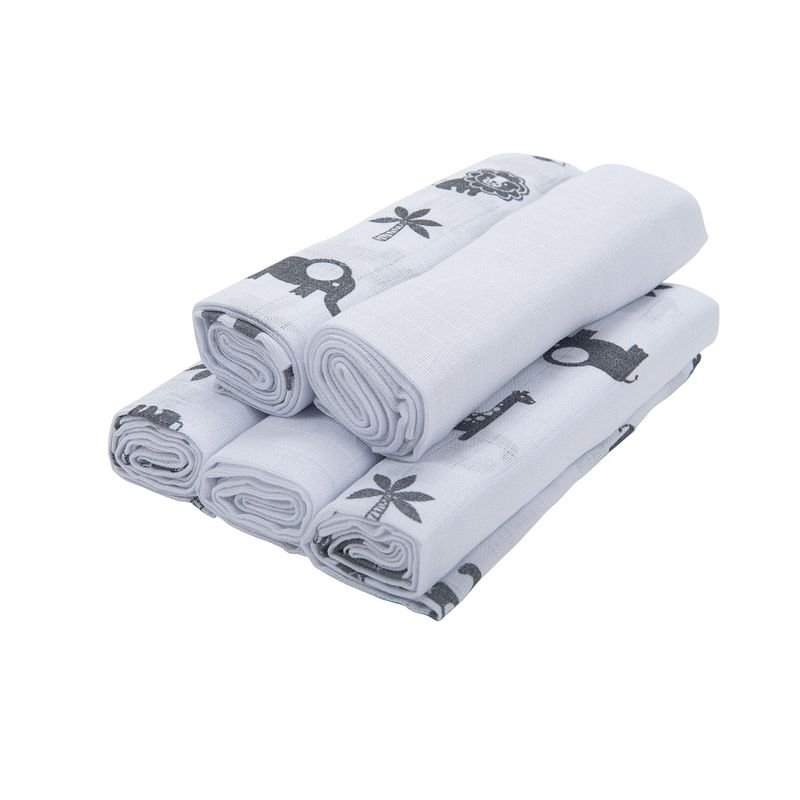 Fralda de Pano Prime Baby Joy Estampado/liso 80cmx80cm Pct C/05un //safari - 1