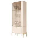Ver imagem 1 de Cristaleira Sala de Estar Tucupí com 3 Portas e Pés de Metal Off White/dourado