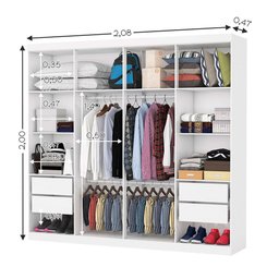 Closet Casal Rubi 4 Gavetas - 3