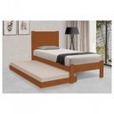 Ver imagem 1 de Cama de Solteiro Lara Com Cama Auxiliar de Madeira Maciça Pinus Castanho