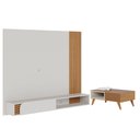 Ver imagem 1 de Conjunto Mesa e Painel Suspenso Porto de Savana 160cm MDP MDF Freijo Off White Matte Colibri Móveis