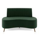 Ver imagem 2 de Sofá Living Decorativo 2 Lugares 1,35m Katara Verde Escuro Veludo G33 - Gran Belo