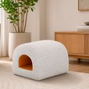 Ver imagem 2 de Puff Fluxo Bouclé Cinza | Courino Caramelo - Sallar Home