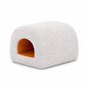 Ver imagem 1 de Puff Fluxo Bouclé Cinza | Courino Caramelo - Sallar Home