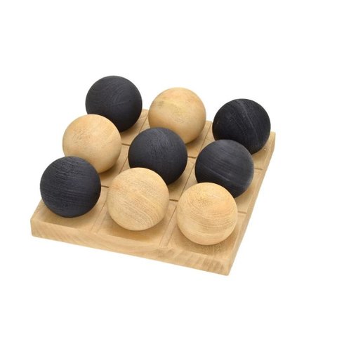 Jogo Decorativo com Bolas em Resina Marrom e Preto 30x30cm