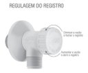 Ver imagem 3 de Registro Regulador De Vazão Com Filtro Abs Branco 1/2 Censi