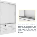 Ver mais imagens de Guarda-Roupa Casal com 3 Portas de Correr e 9 Gavetas 199cm Multimóveis CR35484 Neve