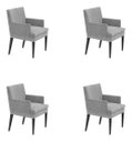 Ver imagem 1 de Kit 4 Cadeiras de Jantar Germany Retro Suede Cinza Dominic Decor