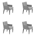 Ver imagem 1 de Kit 4 Cadeiras de Jantar Germany Retro Suede Cinza Dominic Decor