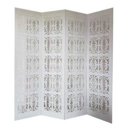 Biombo 4 Folhas 172X180cm Mdf Modelo 2 Branco Vazado - 1