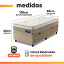 Ver imagem 4 de Cama Box Baú Colchão Solteiro Molas Ensacadas Euro In Natural Confort 88x188x66cm Apolo