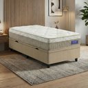 Ver imagem 3 de Cama Box Baú Colchão Solteiro Molas Ensacadas Euro In Natural Confort 88x188x66cm Apolo