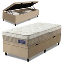 Ver imagem 1 de Cama Box Baú Colchão Solteiro Molas Ensacadas Euro In Natural Confort 88x188x66cm Apolo