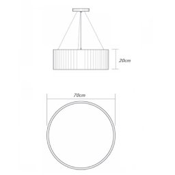 Lustre Pendente Madeira Redondo 70cm - 6 Luzes E27 - Imbuia - 2