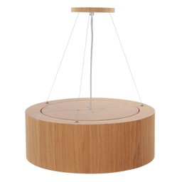 Lustre Pendente Madeira Redondo 70cm - 6 Luzes E27 - Imbuia - 4