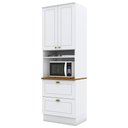Ver imagem 1 de Torre Quente Modulado de 1 Forno 2 Portas 2 Gavetas Emily Henn - Branco Fosco/nature