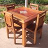 Mesa de Jantar em Madeira Maciça 1,4m Quadrada com Ladrilho - 1