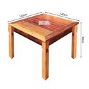 Ver imagem 3 de Mesa de Jantar em Madeira Maciça 1,4m Quadrada com Ladrilho