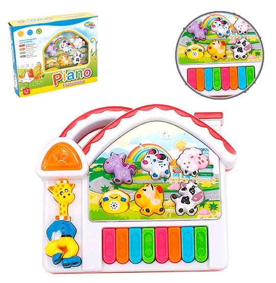 Pianinho Teclado Musical Infantil Som Luz Fazendinha Animais - Click  Compras Na Internet®