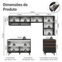 Ver imagem 6 de Armário de Cozinha Completa 250cm Preto Reims Madesa 10