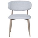 Ver imagem 3 de Kit 2 Cadeiras Napoli Agatha Fratini Assento Encosto Revestidos Tecido Cinza Base Aço Champagne