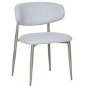 Ver imagem 2 de Kit 2 Cadeiras Napoli Agatha Fratini Assento Encosto Revestidos Tecido Cinza Base Aço Champagne