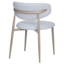 Ver imagem 5 de Kit 2 Cadeiras Napoli Agatha Fratini Assento Encosto Revestidos Tecido Cinza Base Aço Champagne