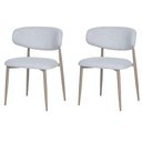 Ver imagem 1 de Kit 2 Cadeiras Napoli Agatha Fratini Assento Encosto Revestidos Tecido Cinza Base Aço Champagne
