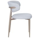 Ver imagem 4 de Kit 2 Cadeiras Napoli Agatha Fratini Assento Encosto Revestidos Tecido Cinza Base Aço Champagne