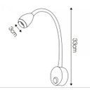 Ver imagem 5 de Arandela Led 3w 3000k Haste Flexível Quarto Cabeceira Cama Leitura - Preto