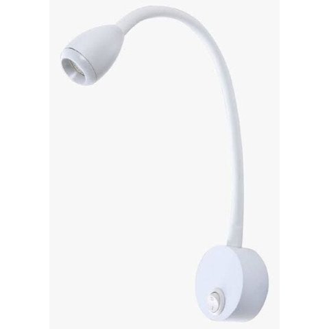 Kit 2 Unidades Arandela Led 3w 3000k Haste Flexível Quarto Cabeceira Cama Leitura - Branco