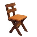 Ver imagem 4 de Conjunto Mesa Madeira Maciça para Churrasco Mel + 4 Bancos Estofados Laranja