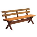 Ver imagem 5 de Conjunto Mesa Madeira Maciça para Churrasco Mel + 4 Bancos Estofados Laranja